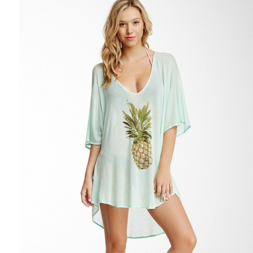 Wildfox pineapple tunic pool party cover up xs